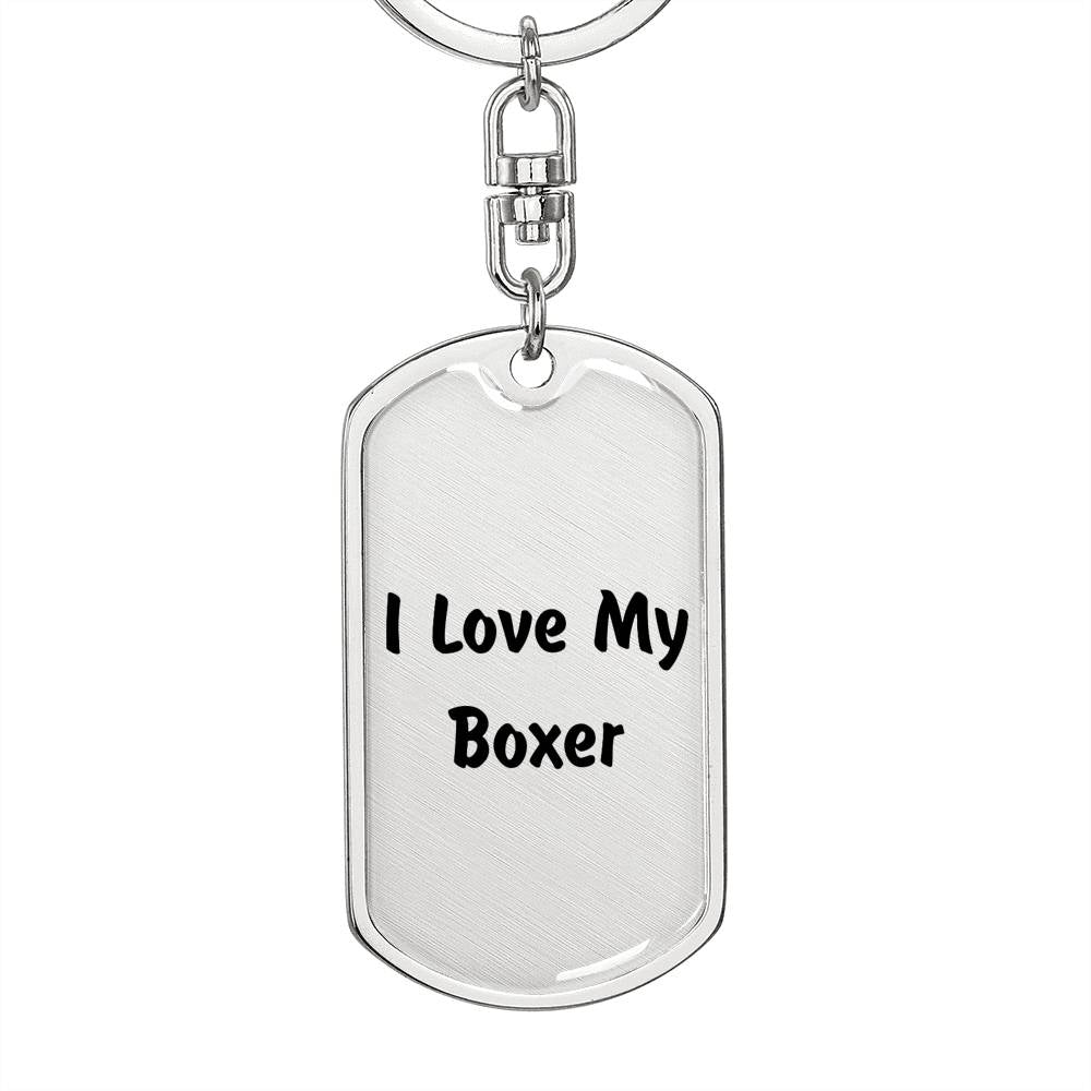 Love My Boxer v4 - Luxury Dog Tag Keychain