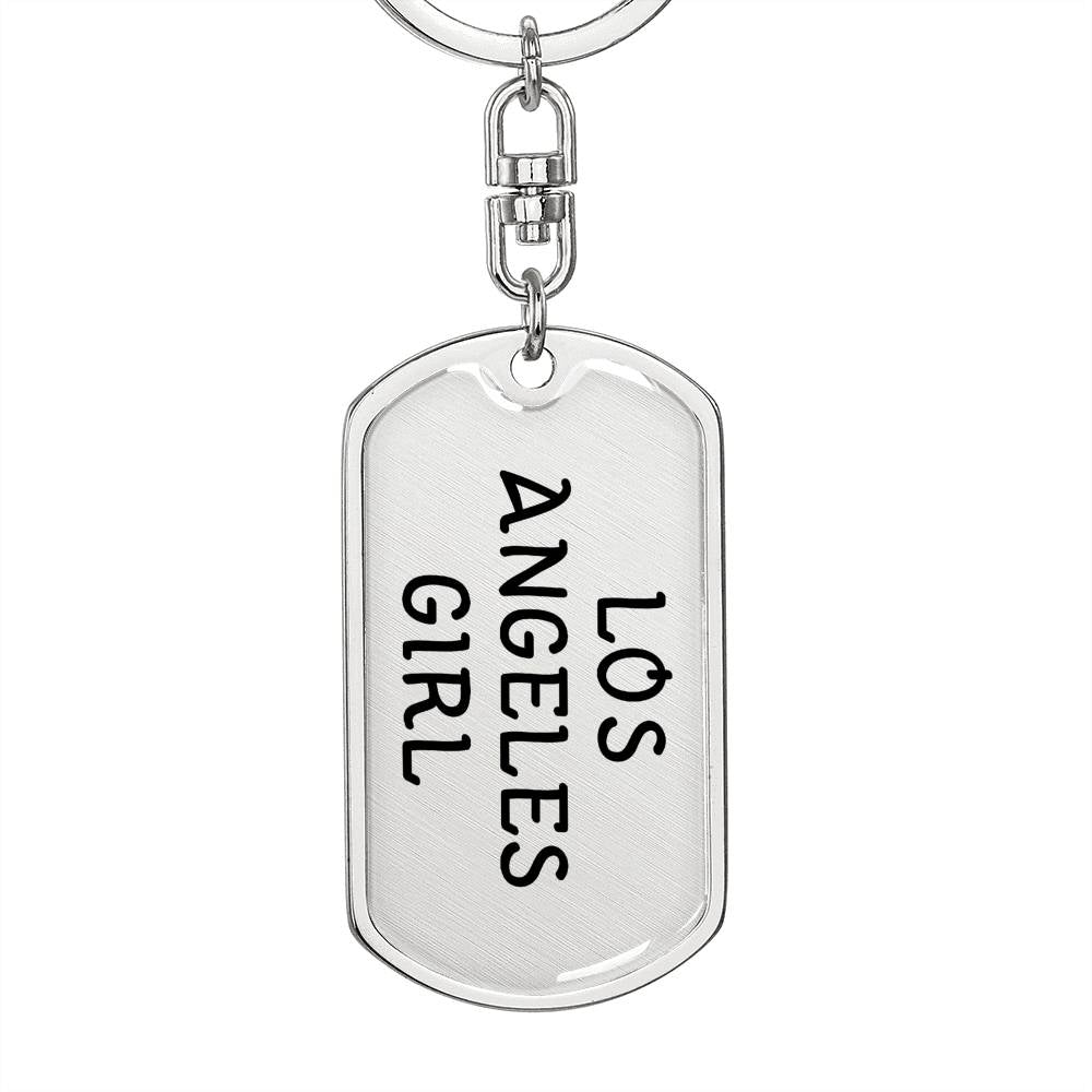 Los Angeles Girl v4 - Luxury Dog Tag Keychain