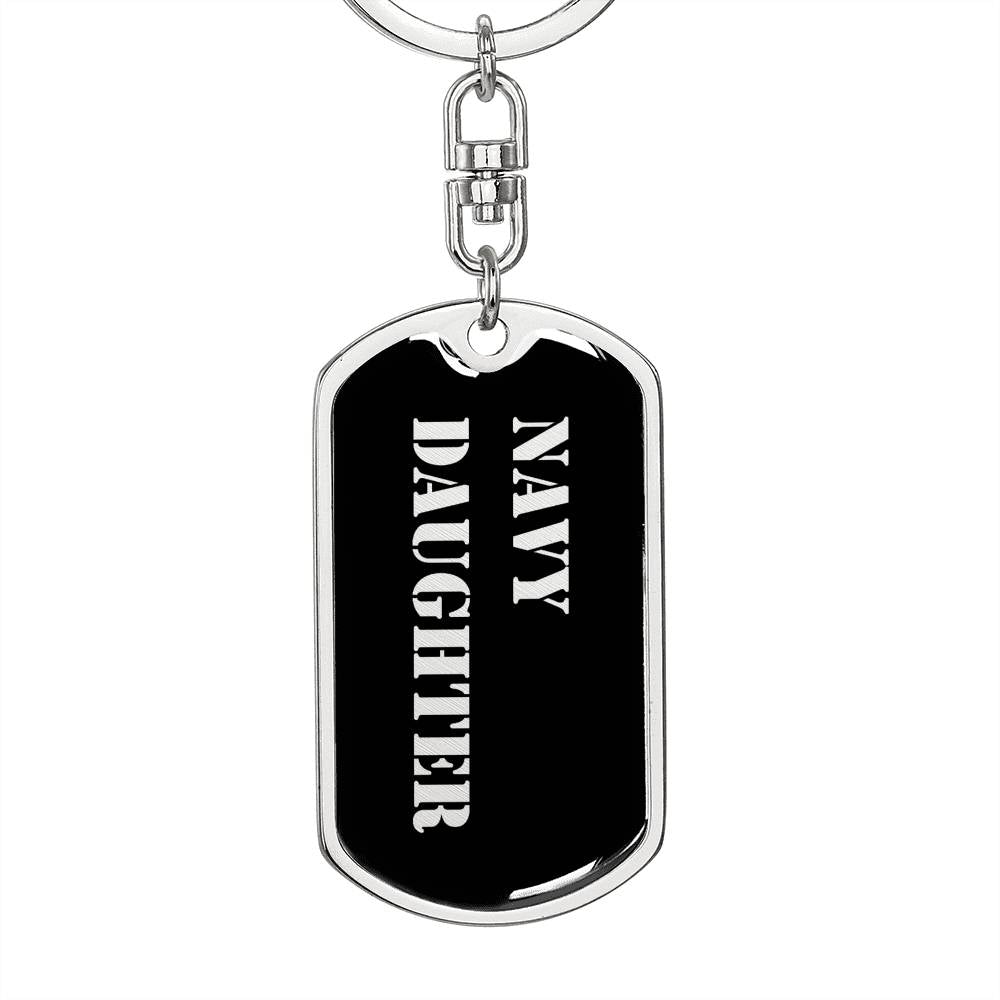 Navy Daughter v2 - Luxury Dog Tag Keychain