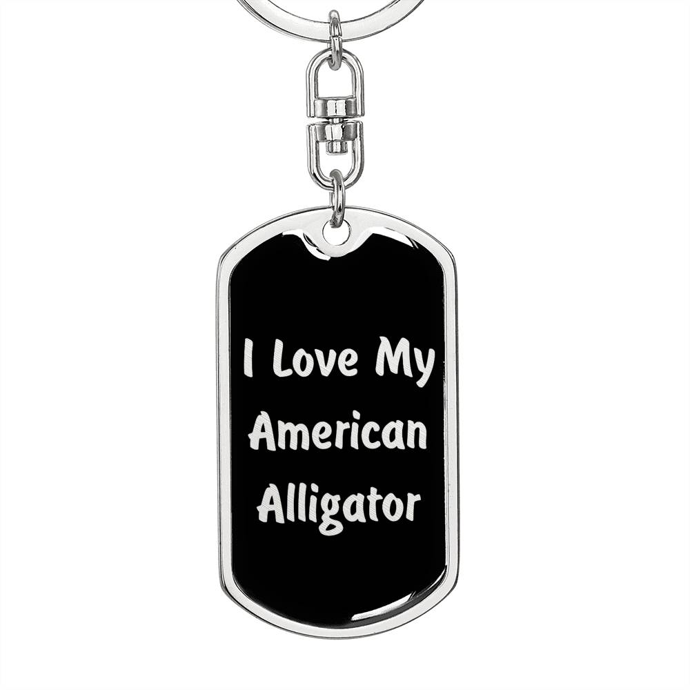 Love My American Alligator v2 - Luxury Dog Tag Keychain