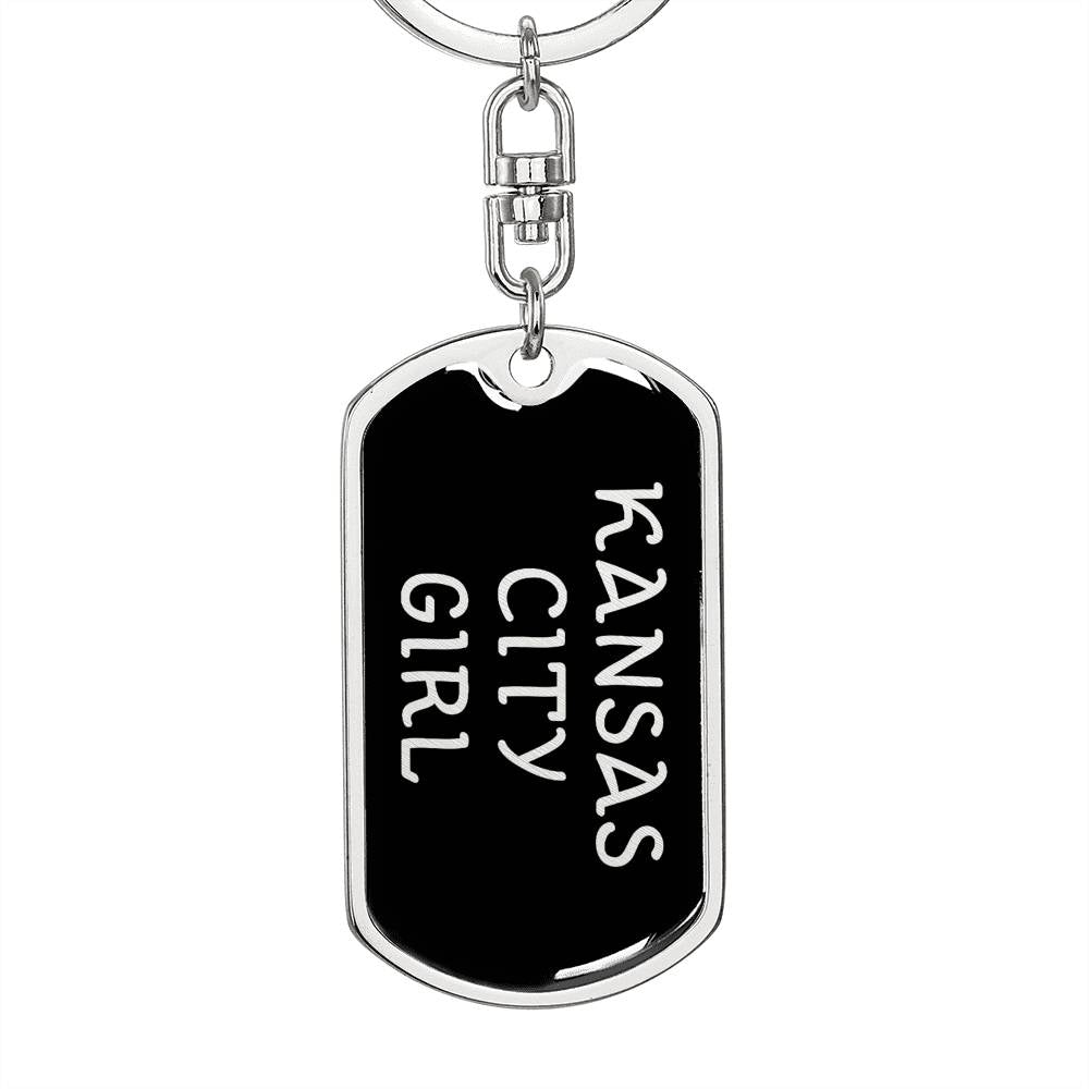 Kansas City Girl v5 - Luxury Dog Tag Keychain