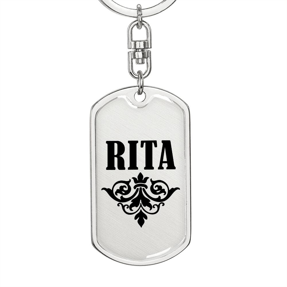 Rita v01a - Luxury Dog Tag Keychain