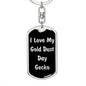 Love My Gold Dust Day Gecko v2 - Luxury Dog Tag Keychain