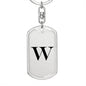 Initial W v1a - Luxury Dog Tag Keychain