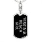 Virginia Beach Girl v5 - Luxury Dog Tag Keychain