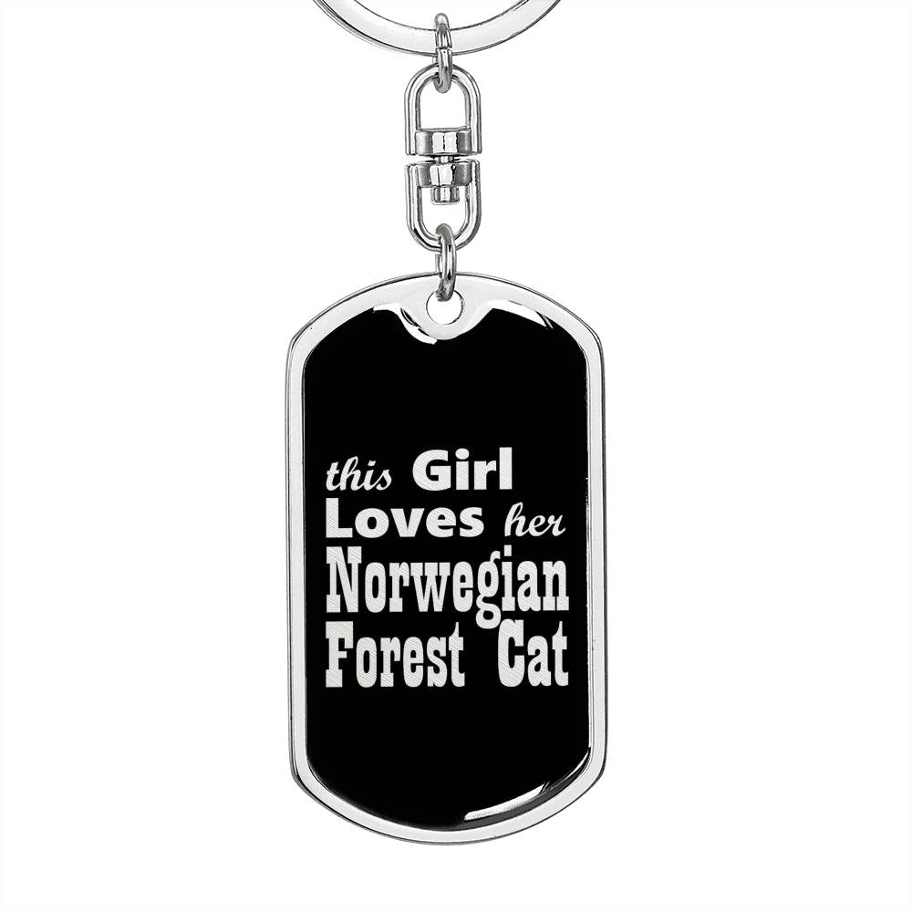 Norwegian Forest Cat v2 - Luxury Dog Tag Keychain