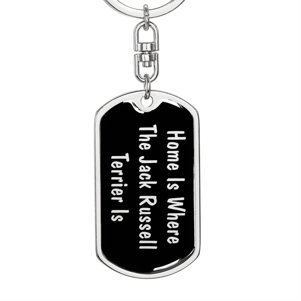 Jack Russell Terrier's Home v2 - Luxury Dog Tag Keychain