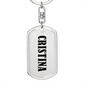 Cristina v01 - Luxury Dog Tag Keychain