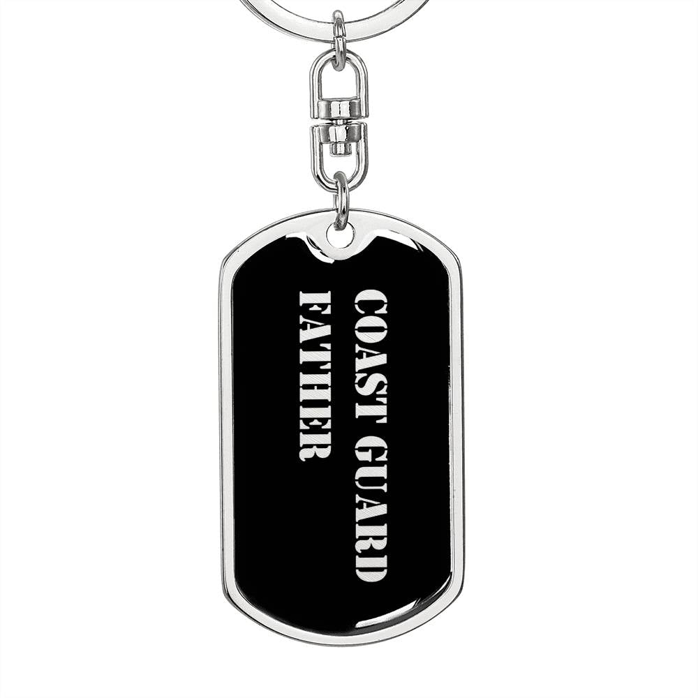 Coast Guard Father v2 - Luxury Dog Tag Keychain
