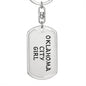 Oklahoma City Girl v4 - Luxury Dog Tag Keychain