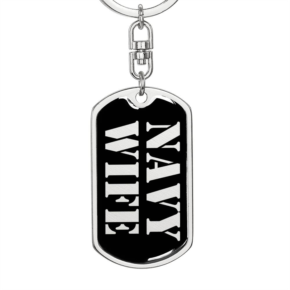 Navy Wife v2 - Luxury Dog Tag Keychain