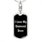 Love My Diamond Dove v2 - Luxury Dog Tag Keychain