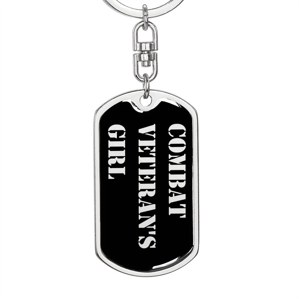 Combat Veteran's Girl v2 - Luxury Dog Tag Keychain
