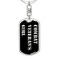 Combat Veteran's Girl v2 - Luxury Dog Tag Keychain