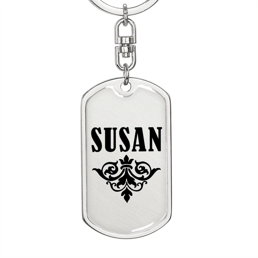 Susan v01a - Luxury Dog Tag Keychain