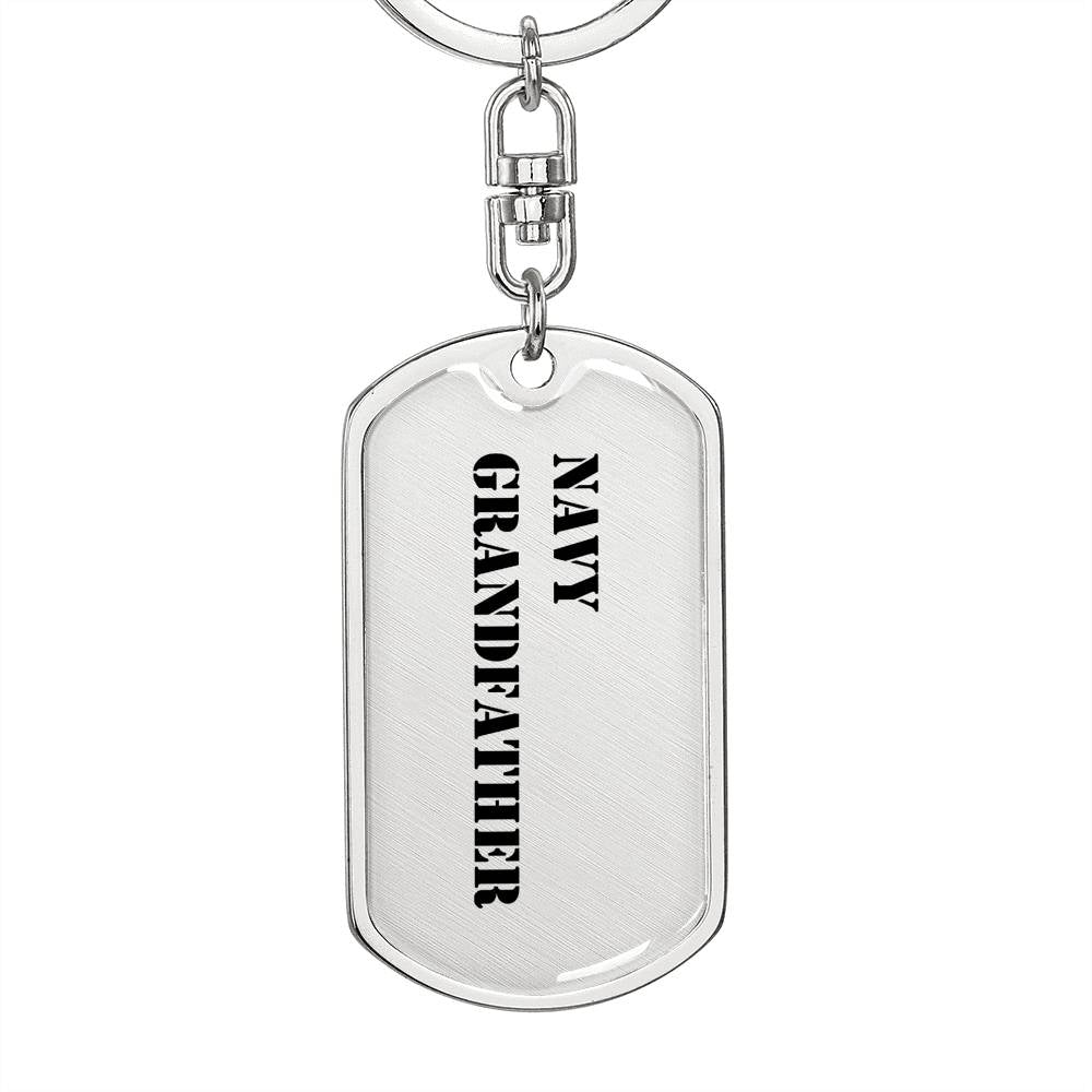 Navy Grandfather - Luxury Dog Tag Keychain
