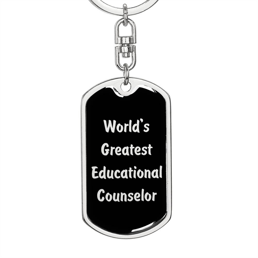 World's Greatest Educational Counselor v2 - Luxury Dog Tag Keychain
