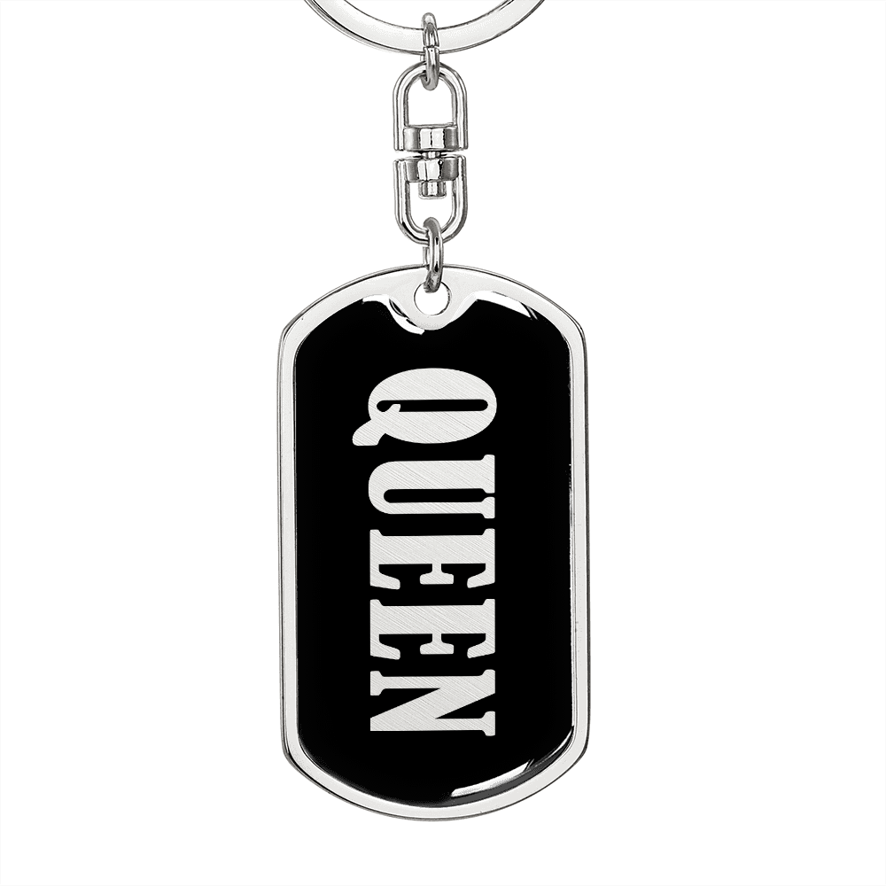 Queen v02 - Luxury Dog Tag Keychain