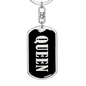 Queen v02 - Luxury Dog Tag Keychain