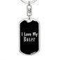 Love My Boxer v2 - Luxury Dog Tag Keychain