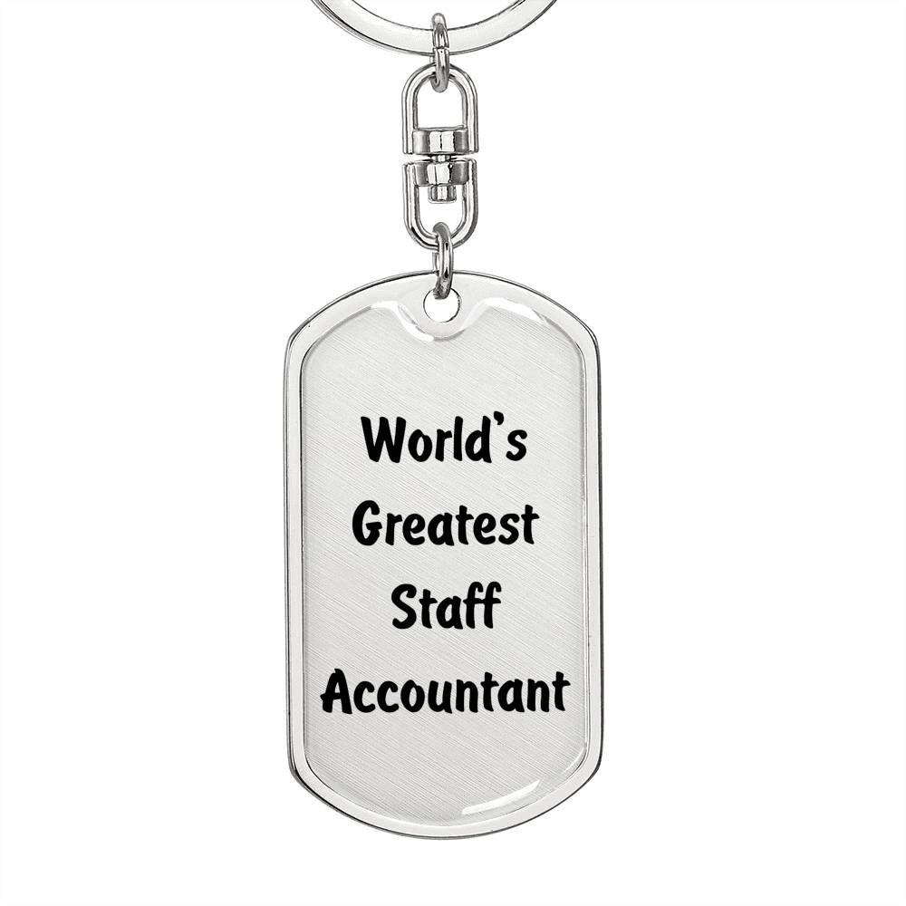 World's Greatest Staff Accountant - Luxury Dog Tag Keychain