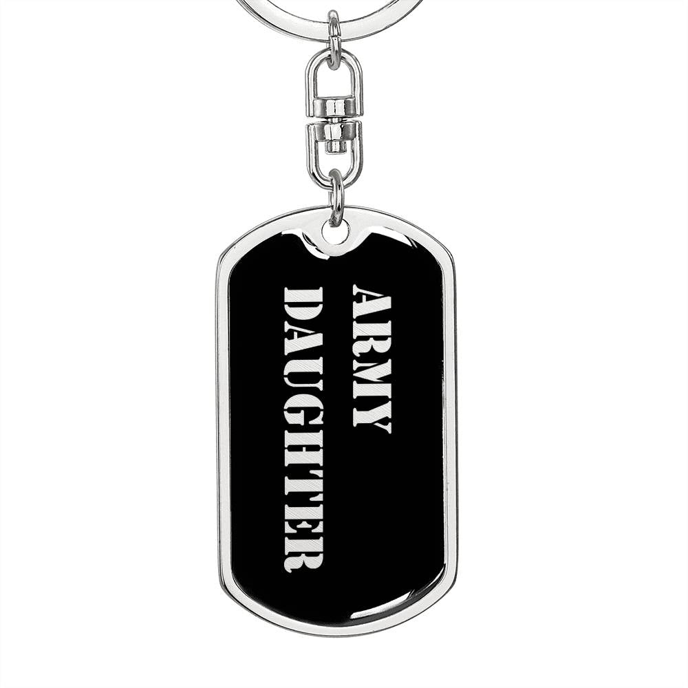 Army Daughter v2 - Luxury Dog Tag Keychain