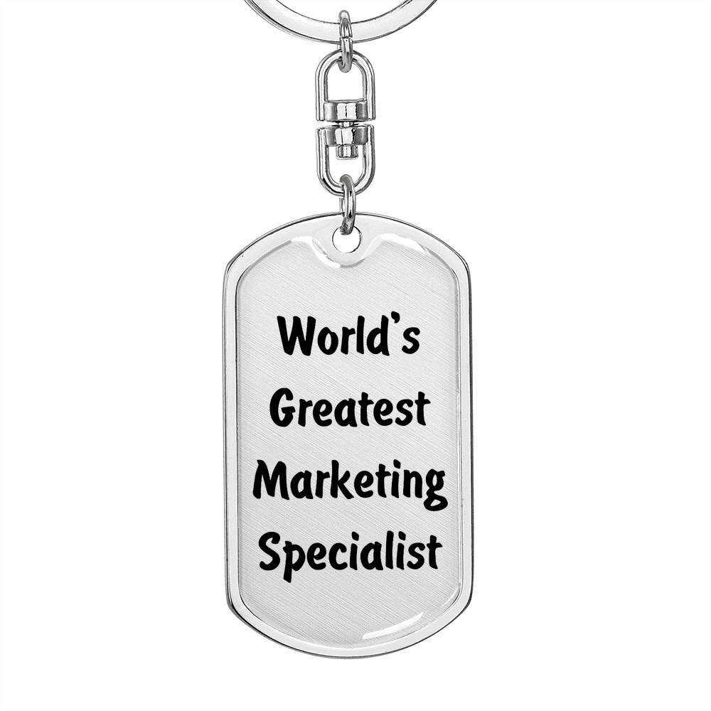 World's Greatest Marketing Specialist - Luxury Dog Tag Keychain