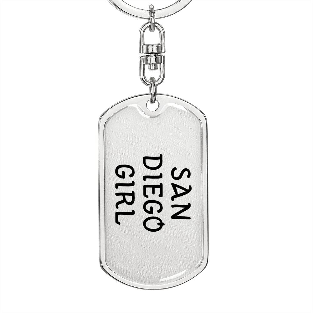 San Diego Girl v4 - Luxury Dog Tag Keychain