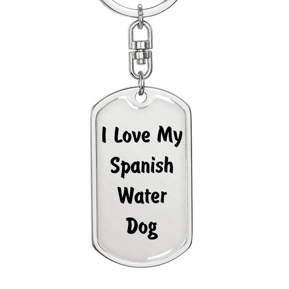Love My Spanish Water Dog v4 - Luxury Dog Tag Keychain