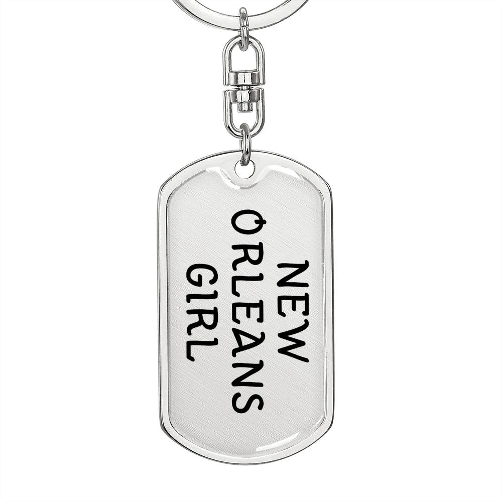 New Orleans Girl v4 - Luxury Dog Tag Keychain