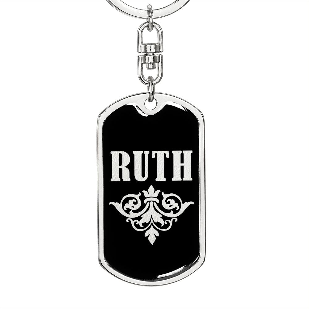 Ruth v02a - Luxury Dog Tag Keychain
