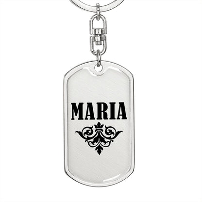 Maria v01a - Luxury Dog Tag Keychain