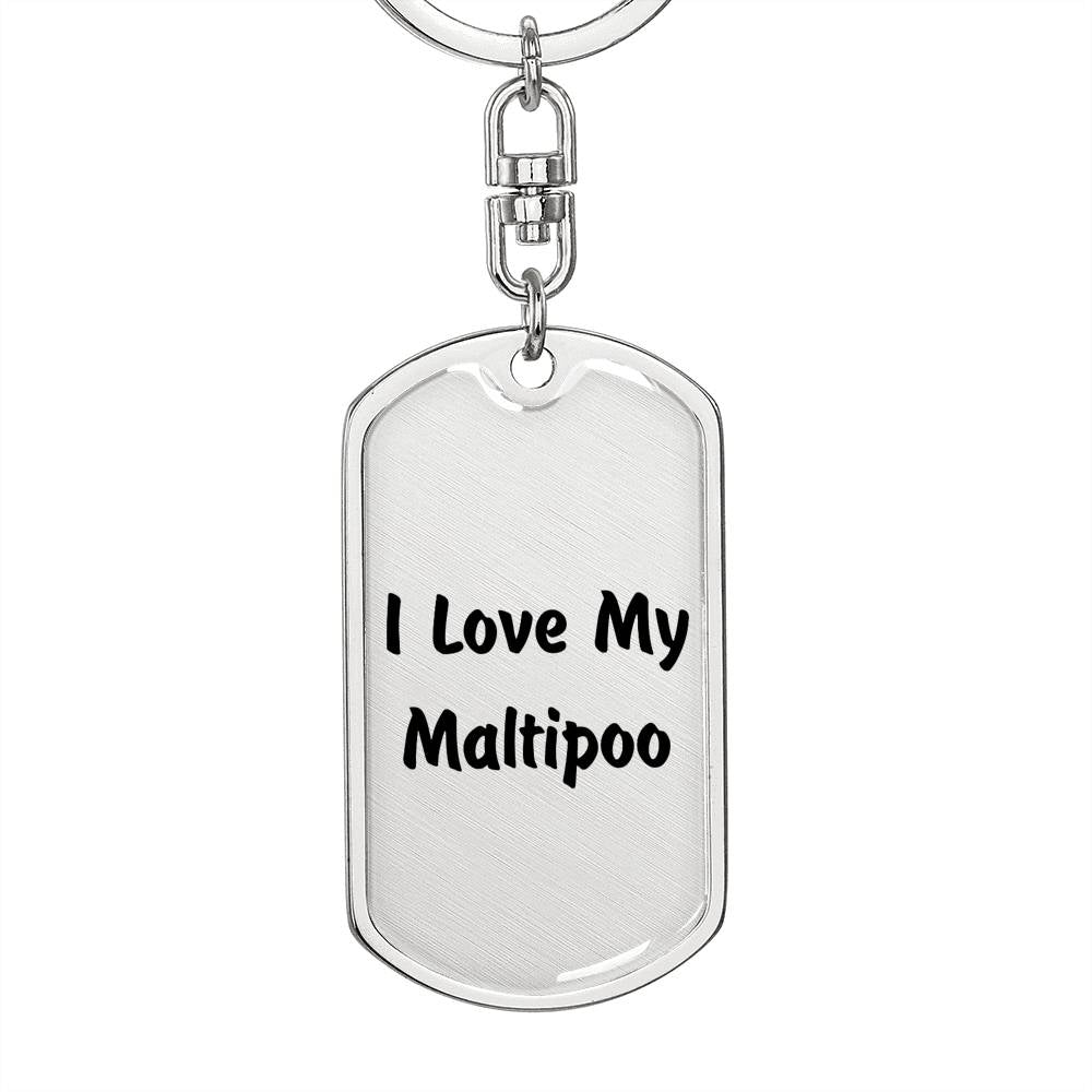 Love My Maltipoo v4 - Luxury Dog Tag Keychain