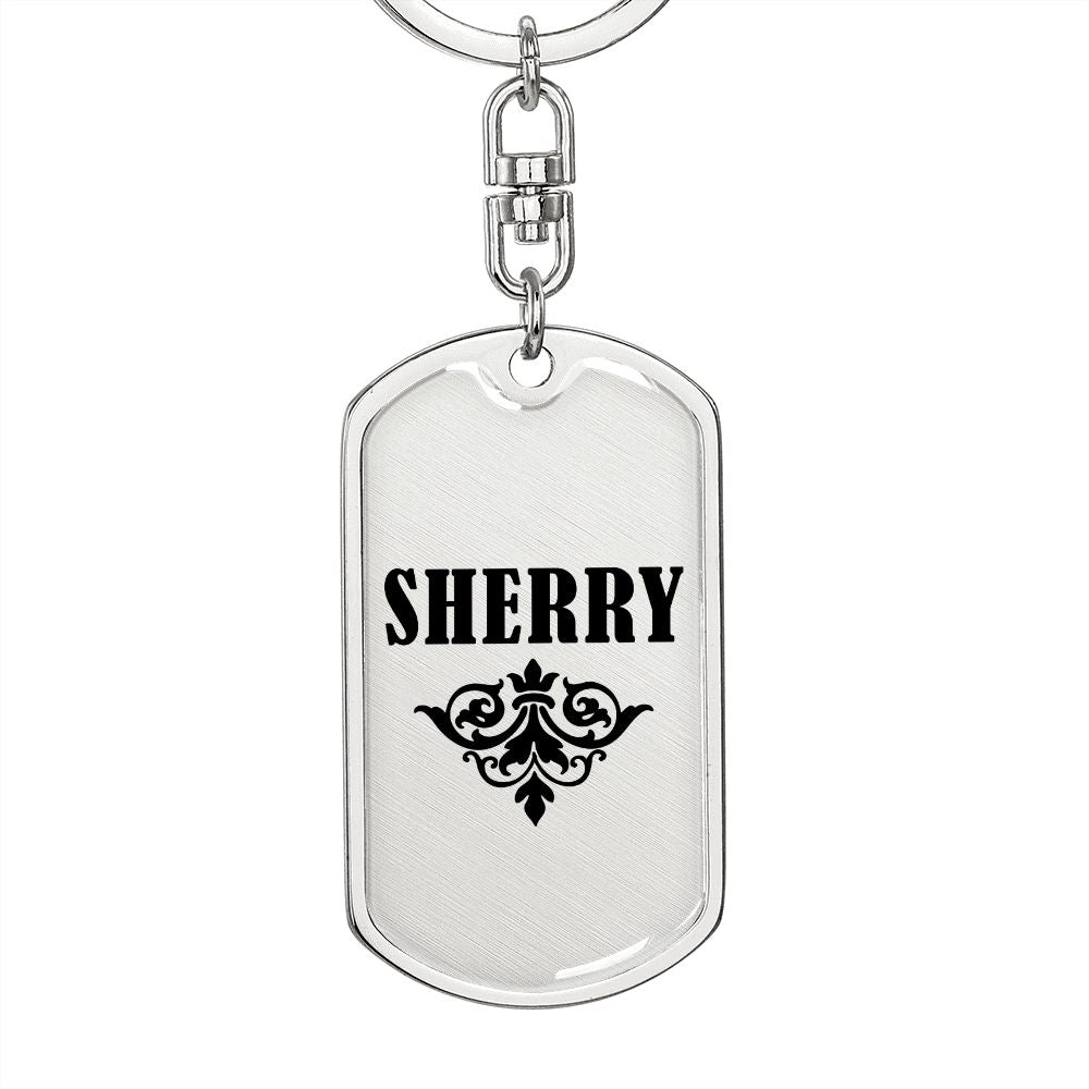 Sherry v01a - Luxury Dog Tag Keychain