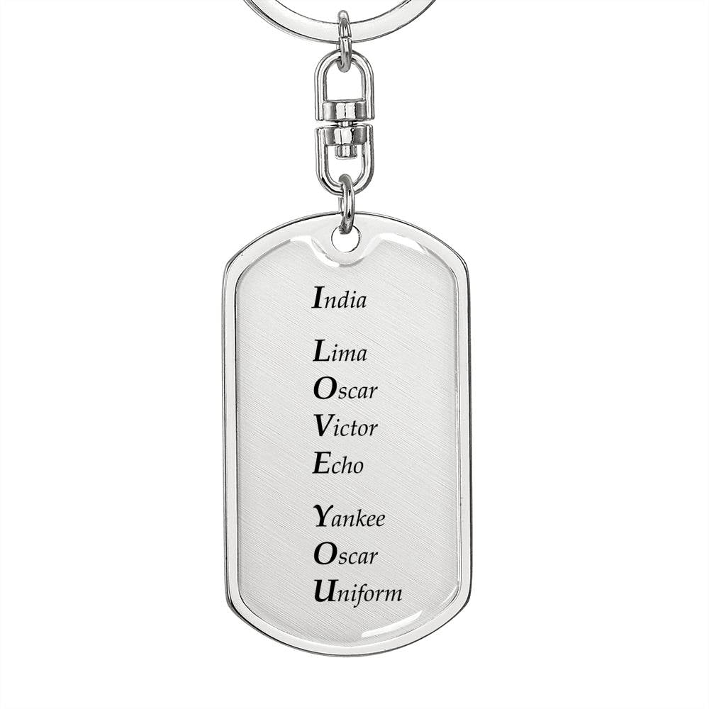 I Love You v2 - Luxury Dog Tag Keychain