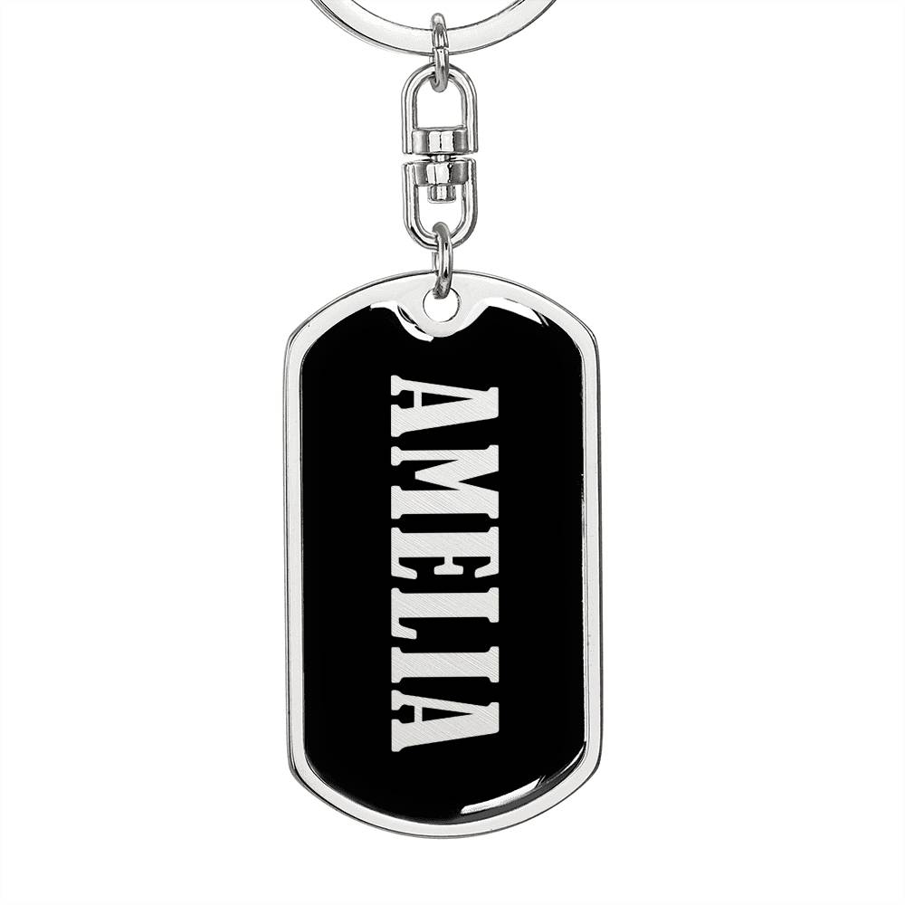 Amelia v02 - Luxury Dog Tag Keychain