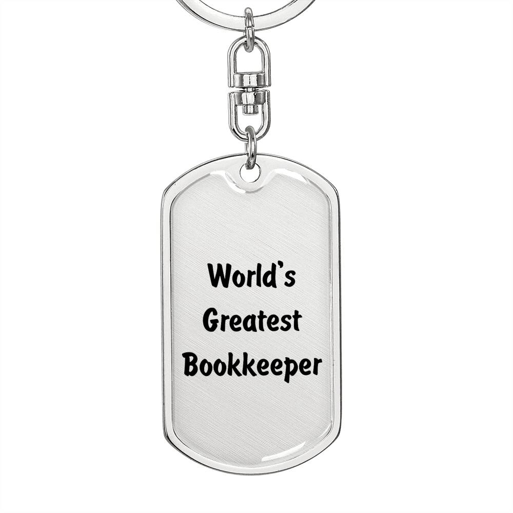 World's Greatest Bookkeeper - Luxury Dog Tag Keychain