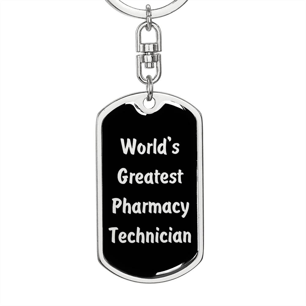 World's Greatest Pharmacy Technician v2 - Luxury Dog Tag Keychain