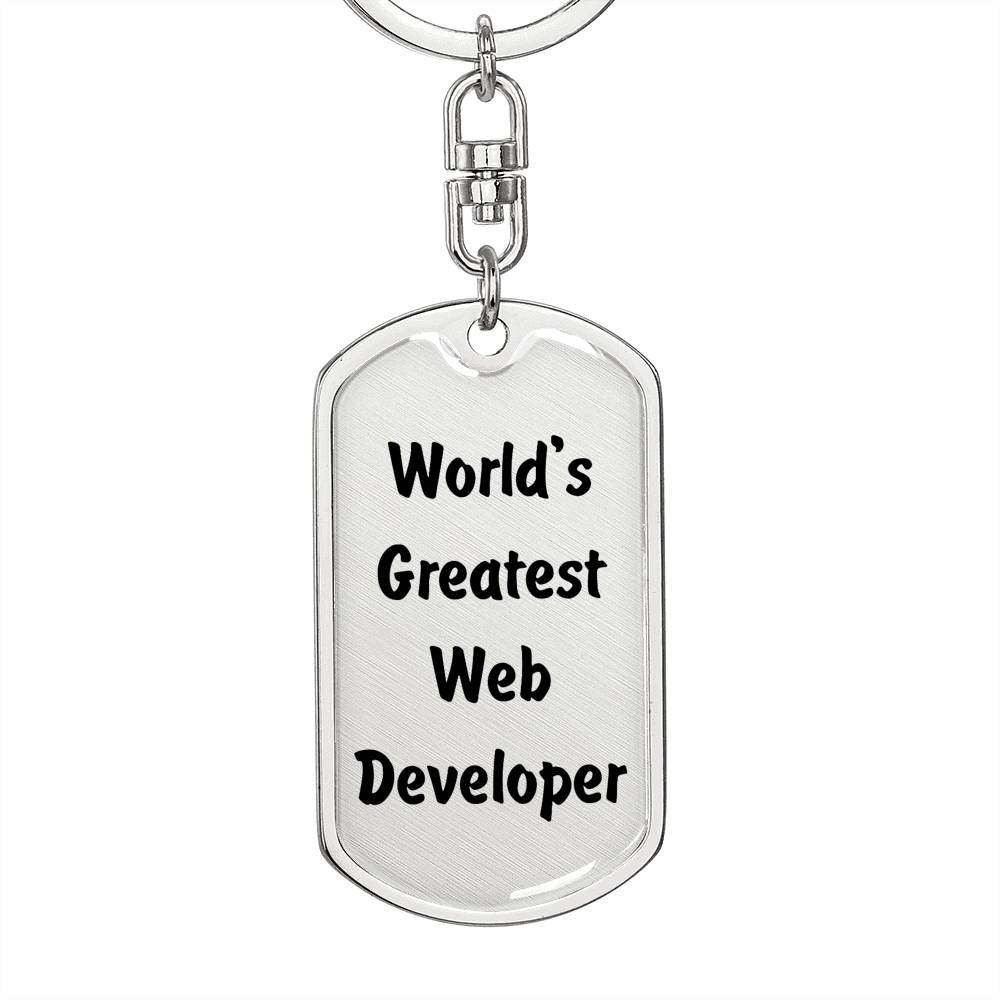 World's Greatest Web Developer - Luxury Dog Tag Keychain