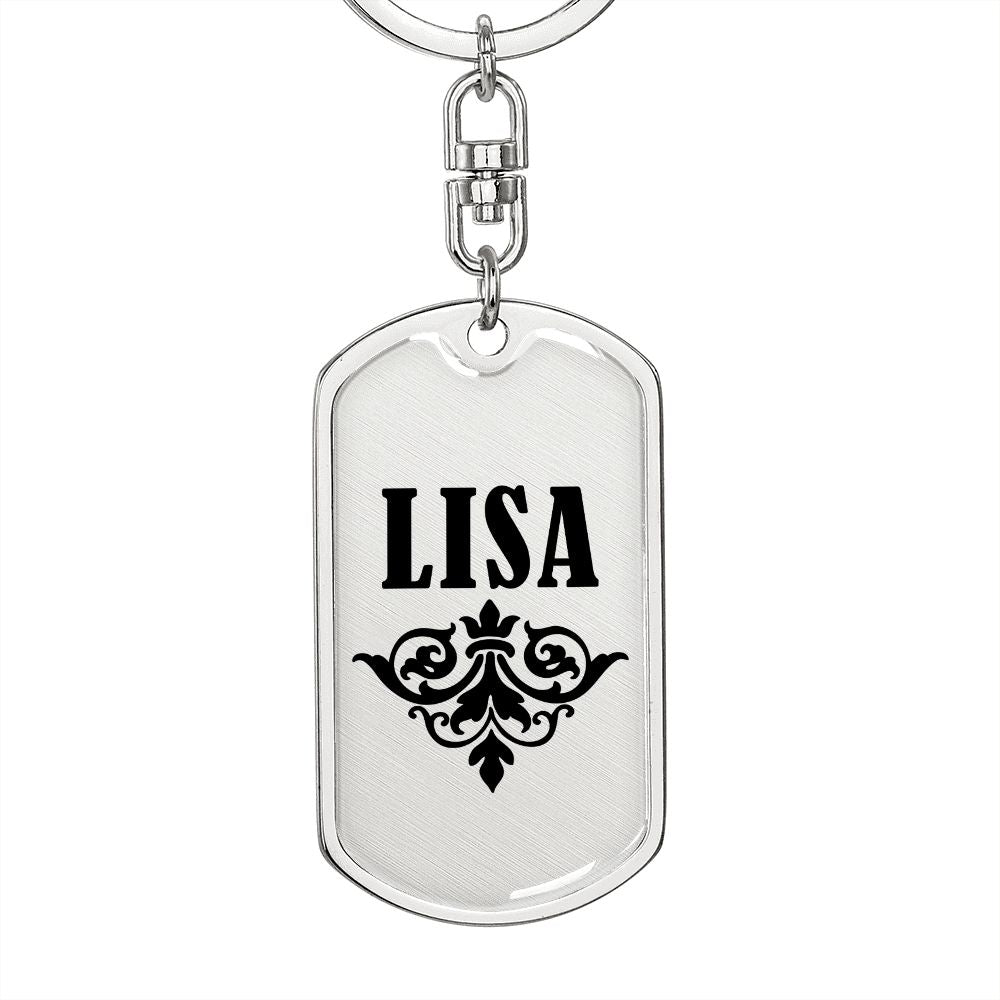 Lisa v01a - Luxury Dog Tag Keychain