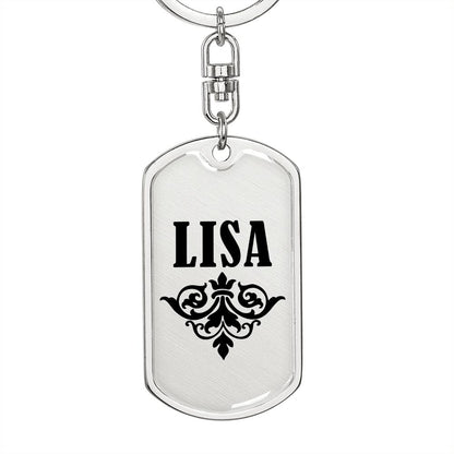 Lisa v01a - Luxury Dog Tag Keychain