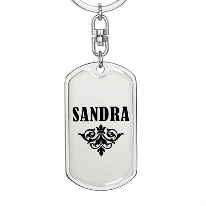 Sandra v01a - Luxury Dog Tag Keychain