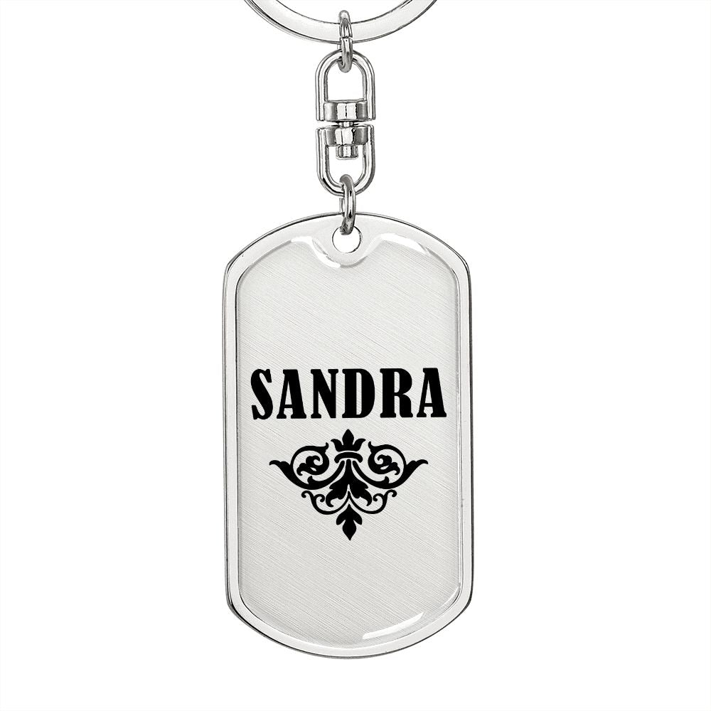 Sandra v01a - Luxury Dog Tag Keychain