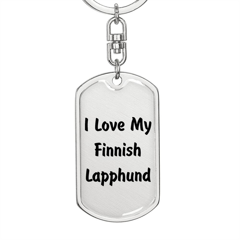 Love My Finnish Lapphund v4 - Luxury Dog Tag Keychain