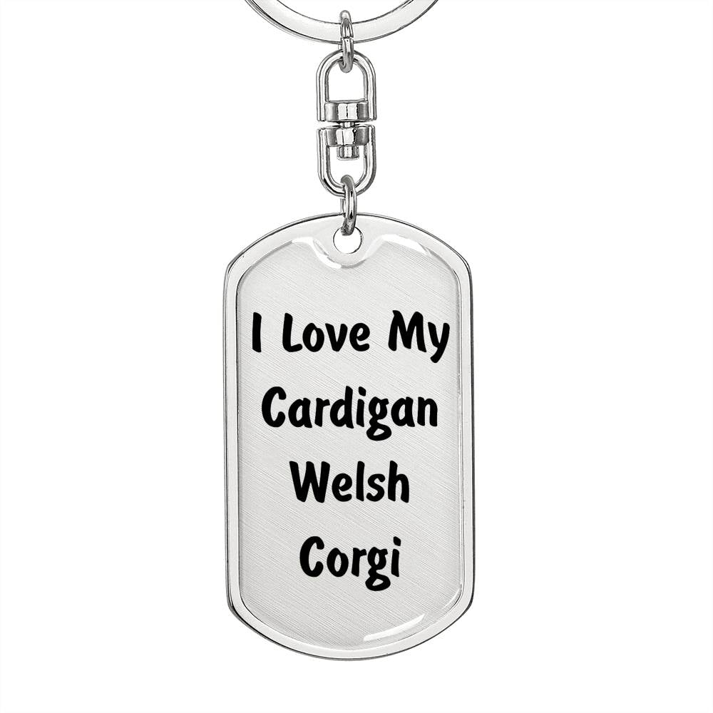 Love My Cardigan Welsh Corgi v4 - Luxury Dog Tag Keychain