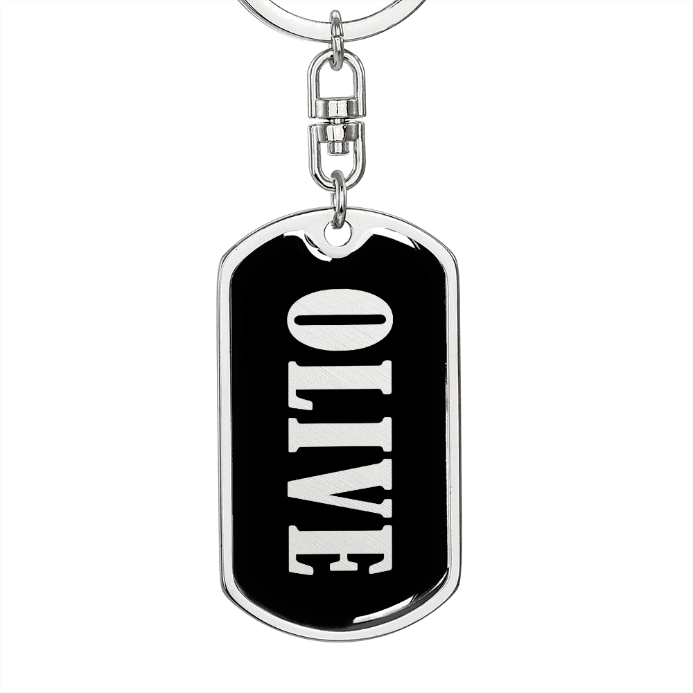 Olive v02 - Luxury Dog Tag Keychain