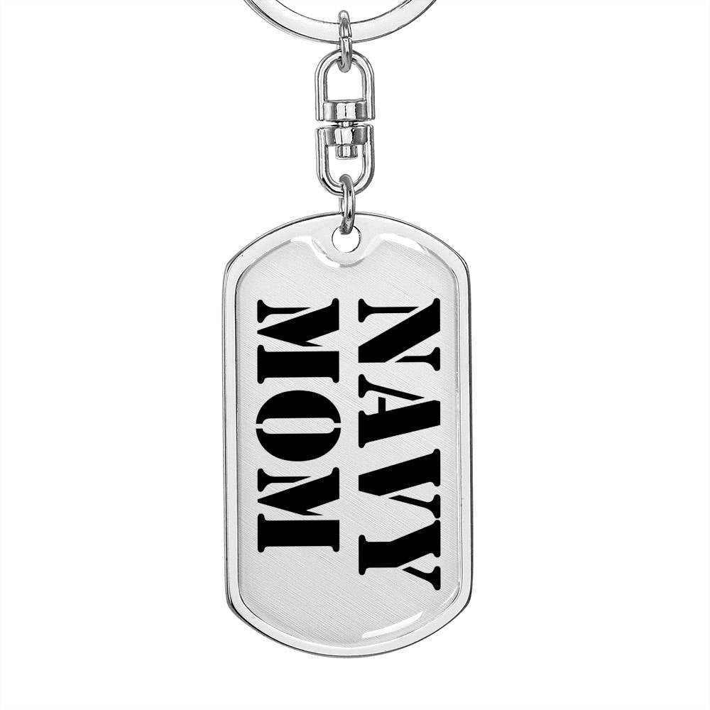 Navy Mom - Luxury Dog Tag Keychain
