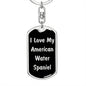 Love My American Water Spaniel v5 - Luxury Dog Tag Keychain