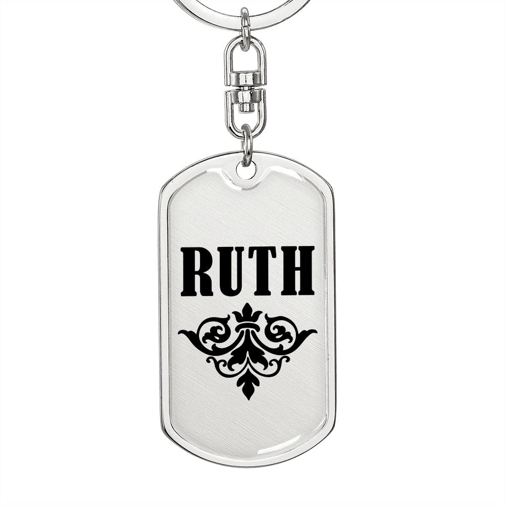 Ruth v01a - Luxury Dog Tag Keychain
