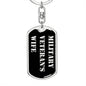 Military Veteran's Wife v2 - Luxury Dog Tag Keychain